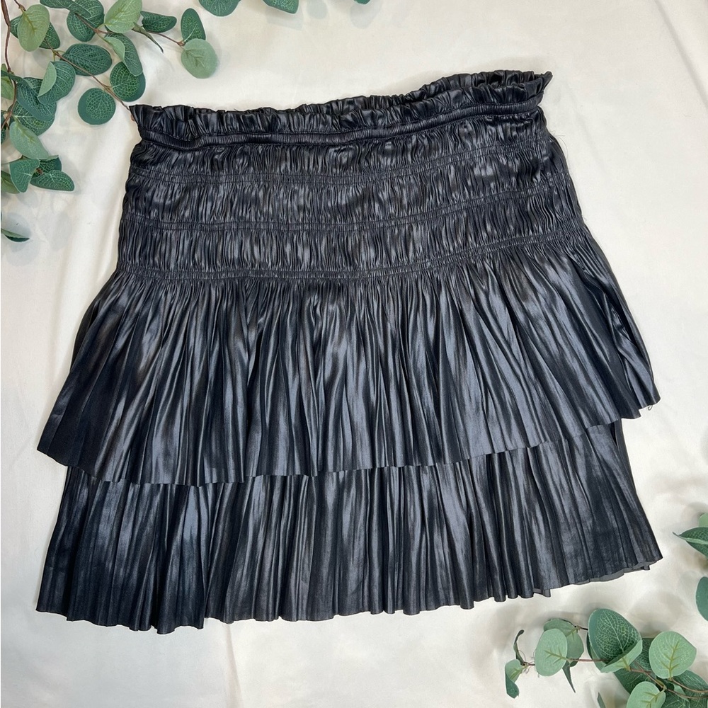 Tiered Metallic Skirt